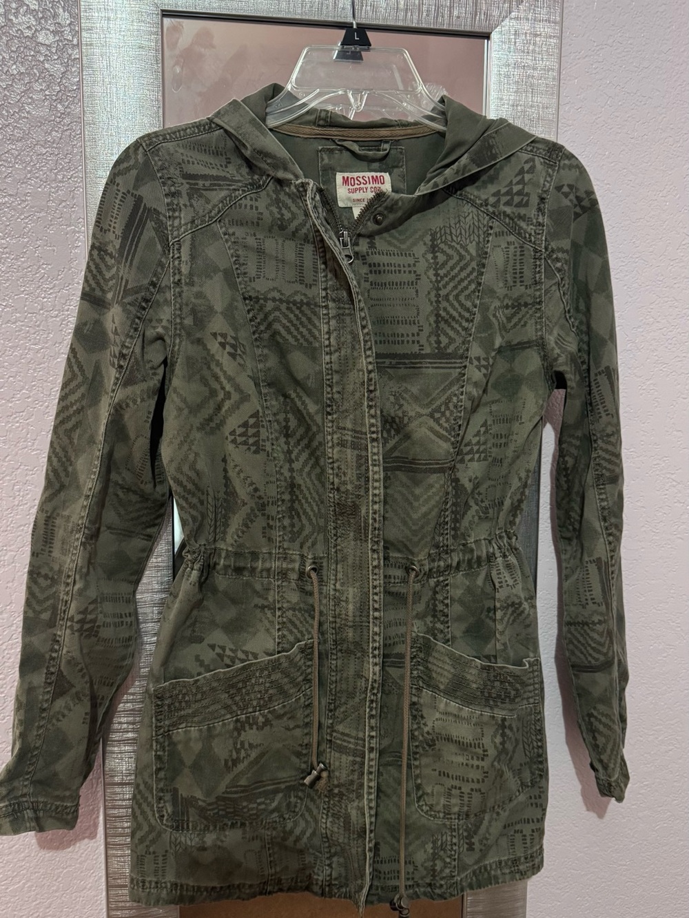 Mossimo Supply Co. Olive Green Hooded Utility Jacket